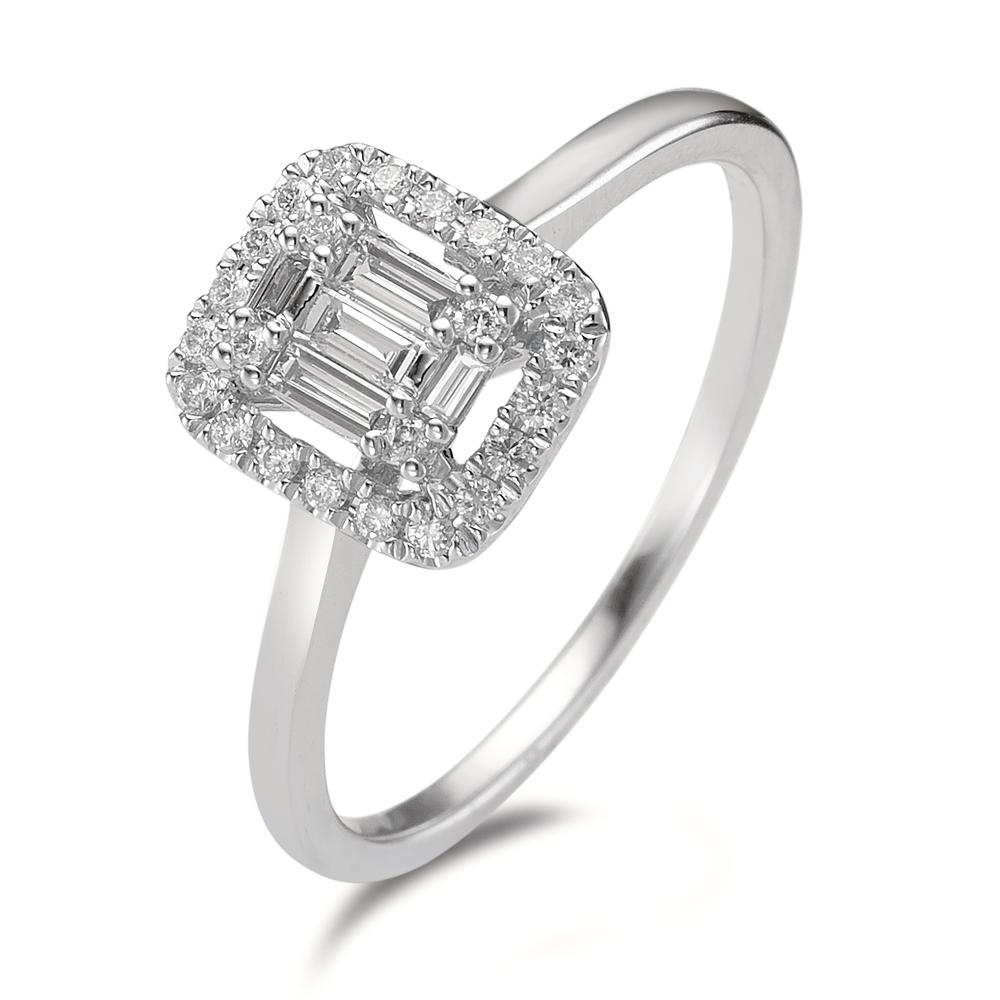 Solitär Ring 750/18 K Weissgold Diamant 0.32 ct, w-si-592303