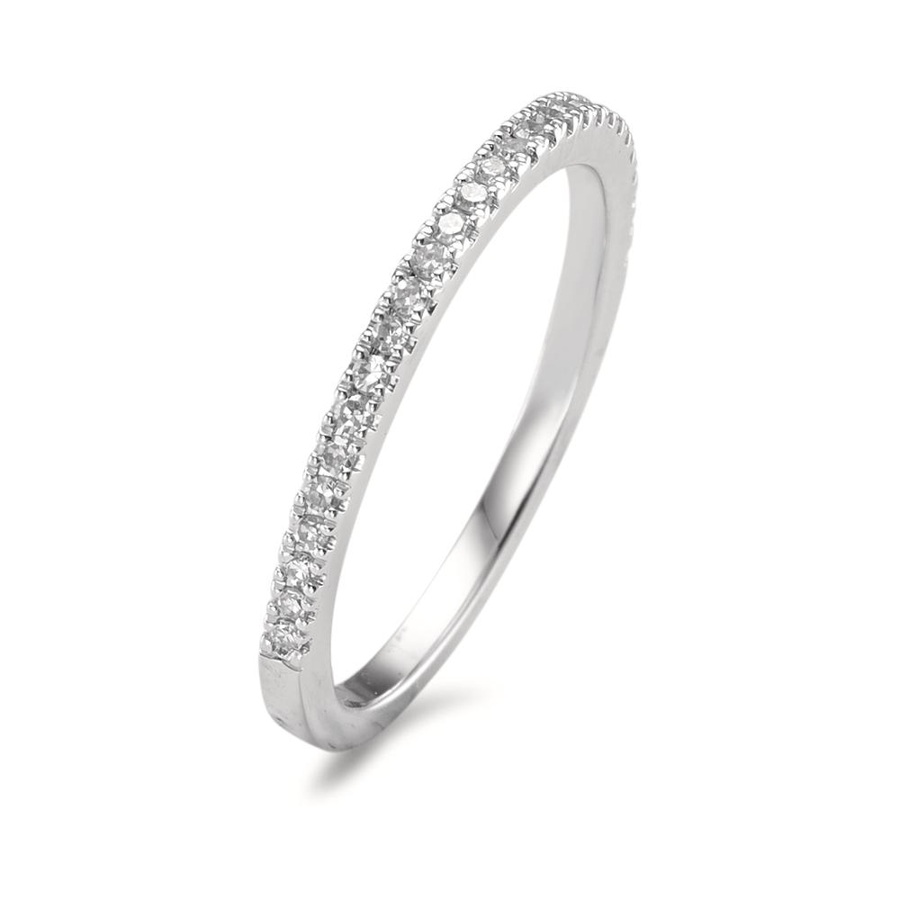Fingerring 585/14 K Weissgold Diamant 0.13 ct, 26 Steine, w-si-592314