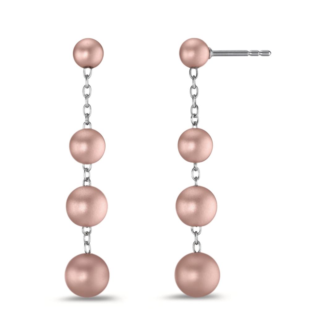 Candy Ohrhänger aus Edelstahl mit Aluminium Pearls in Light Rosé, 45mm-594212
