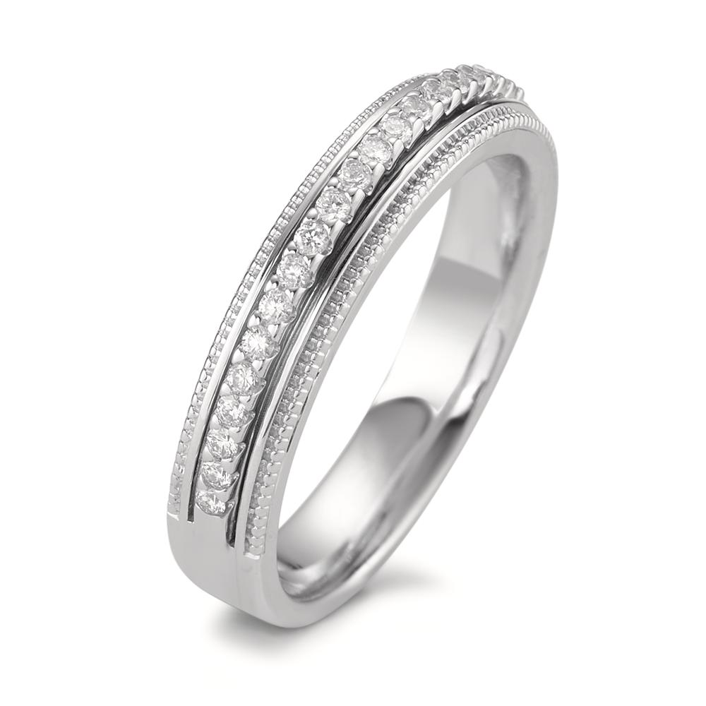 Fingerring 750/18 K Weissgold Diamant 0.21 ct, 23 Steine, Brillantschliff, w-si-594927