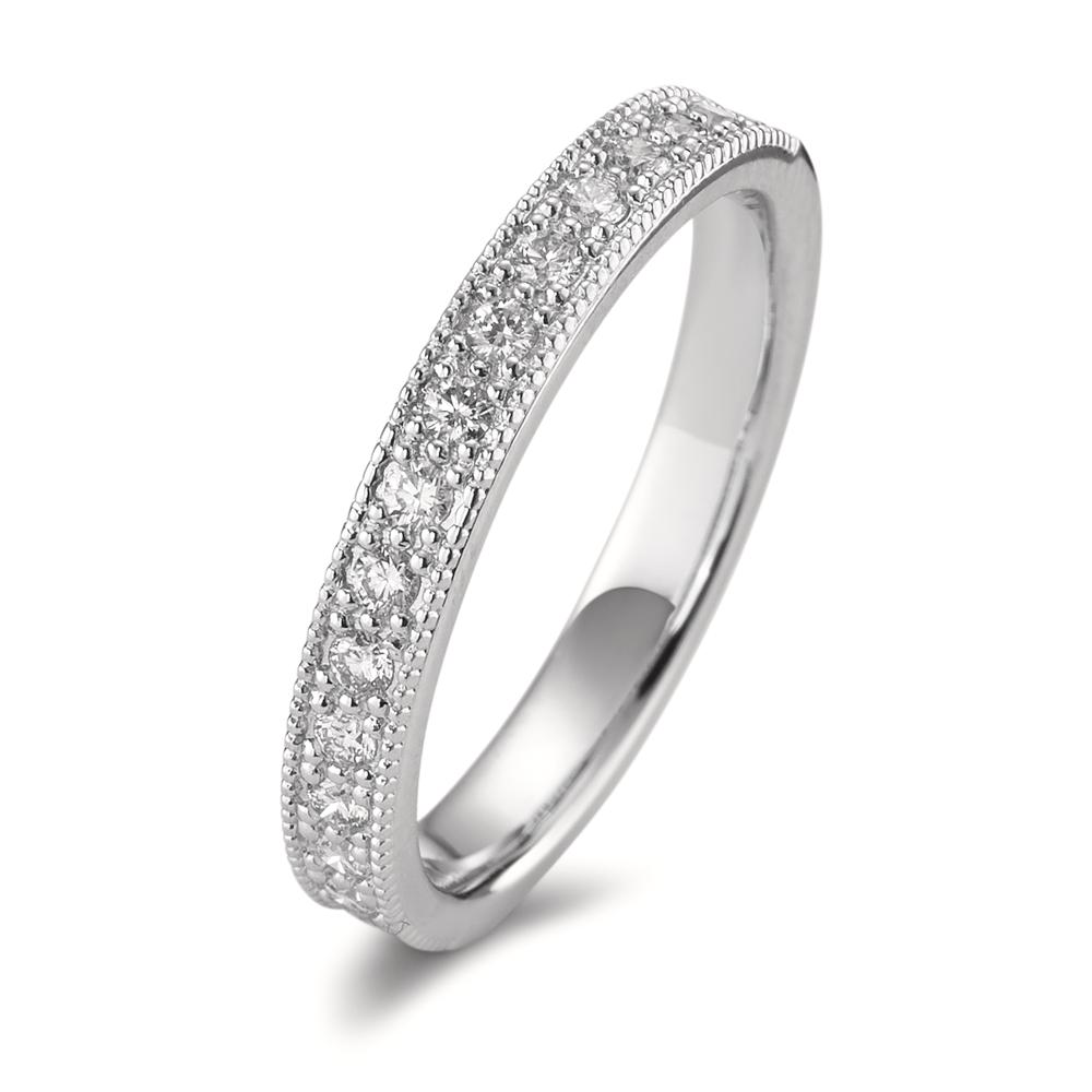 Memory Ring 750/18 K Weissgold Diamant 0.25 ct, 15 Steine, Brillantschliff, w-si-594932