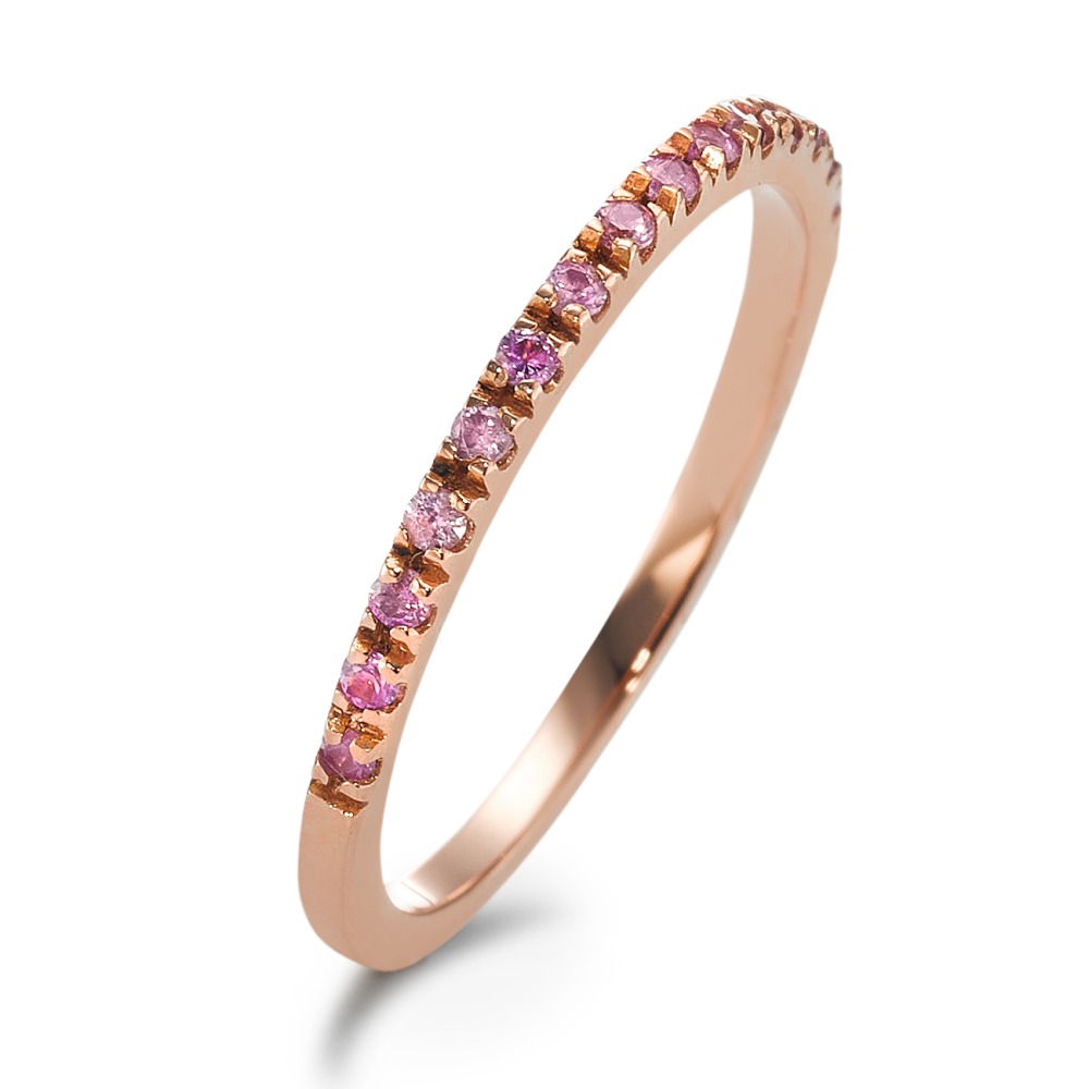 Memory Ring 750/18 K Rotgold Saphir pink, 15 Steine-595764