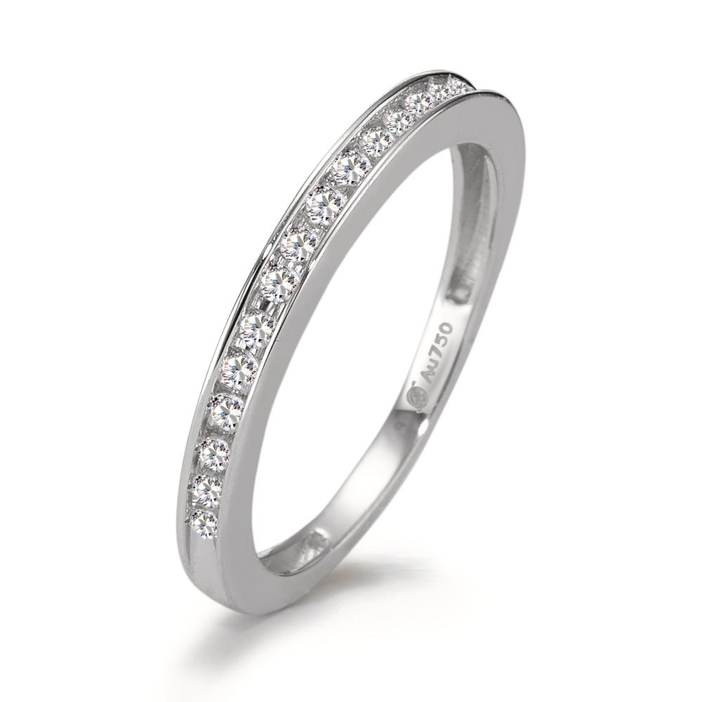 Memory Ring 750/18 K Weissgold Diamant 0.15 ct, 15 Steine, w-si-595768