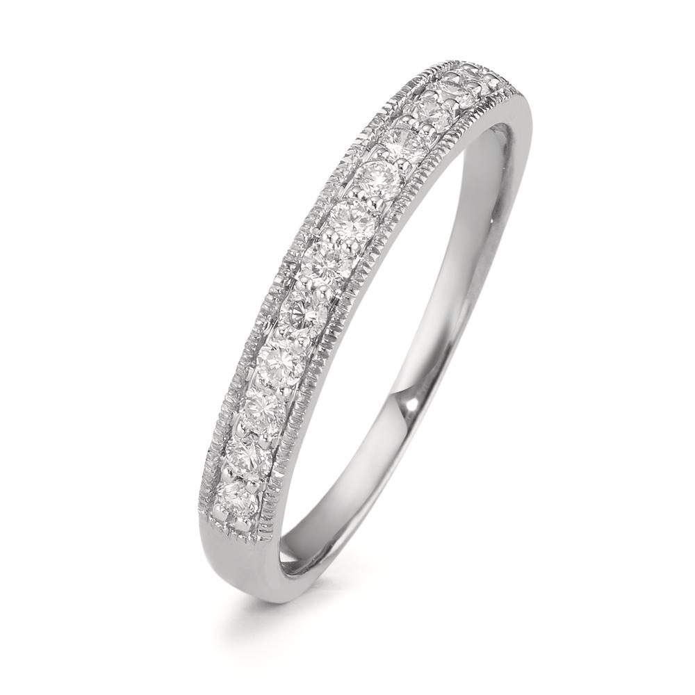 Memory Ring 750/18 K Weissgold Diamant 0.25 ct, 12 Steine, w-si-595769