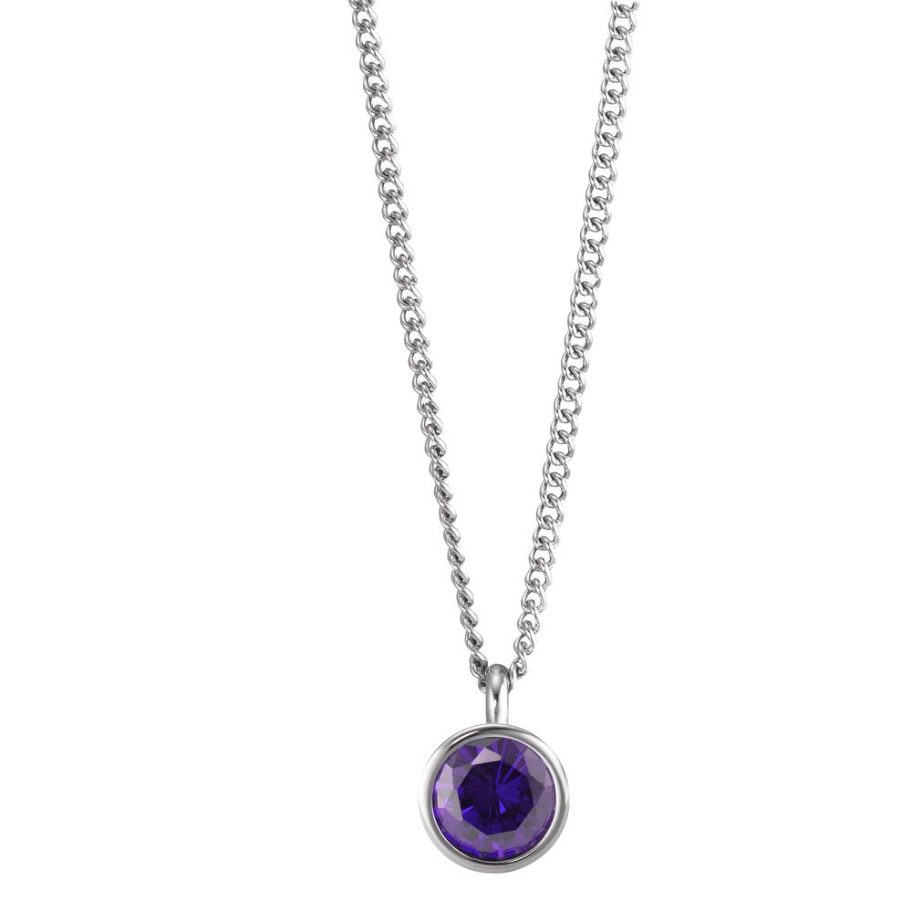 Halskette Joy Edelstahl mit Purple Rose Zirkonia, 42cm-595824