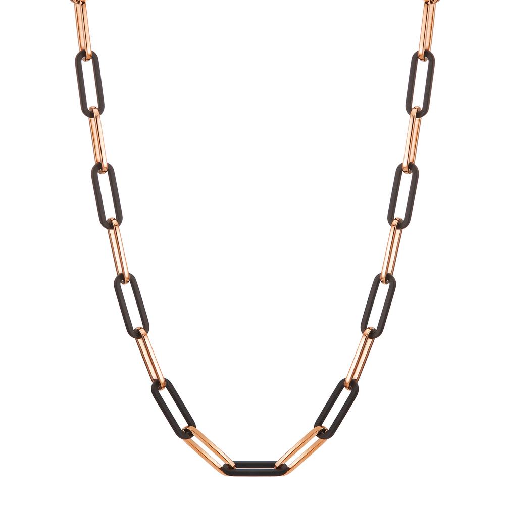 Halskette Soho Rosé aus Edelstahl mit Carbon 45-48 cm verstellbar-596989