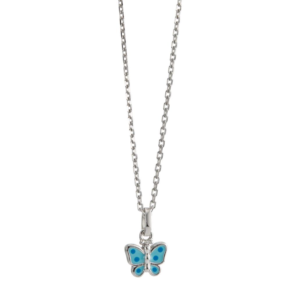 Halskette mit Anhänger Silber rhodiniert Schmetterling 36-38 cm verstellbar Ø8.5 mm-597217