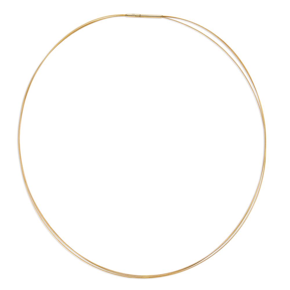 Seilcollier Aurely Gold aus Edelstahl 3-reihig mit Clipverschluss, 50cm-597270