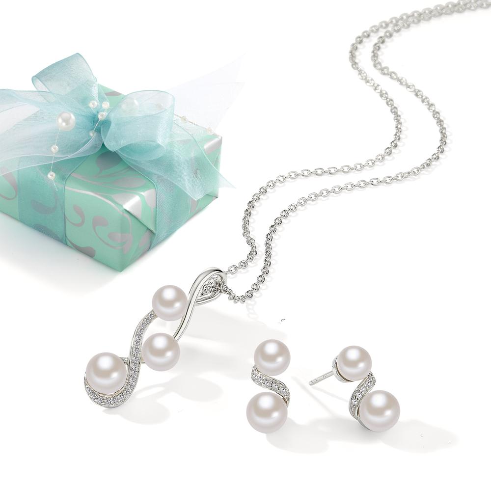 Traumhaftes Perlen-Schmuckset aus Silber - schön verpackt-598297