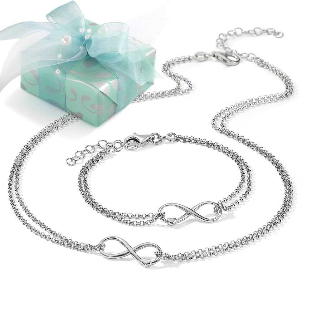 Infinity Symbol Schmuck-Set aus Silber, Collier & Armband - hübsch verpackt-598326