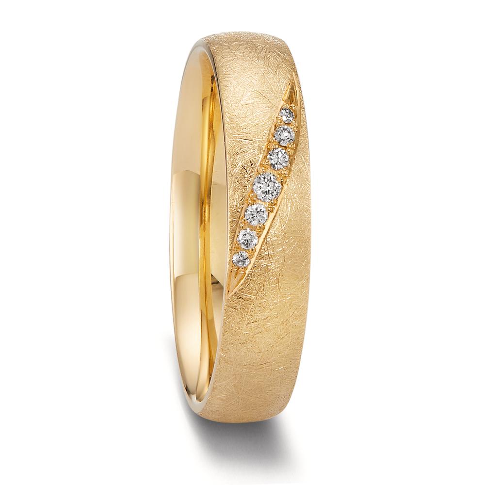Partnerring 750/18 K Gelbgold Diamant 0.066 ct, 7 Steine, tw-vsi-598475