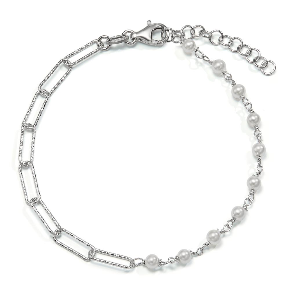 Armband Silber rhodiniert Muschelperle 17-20 cm verstellbar-600413