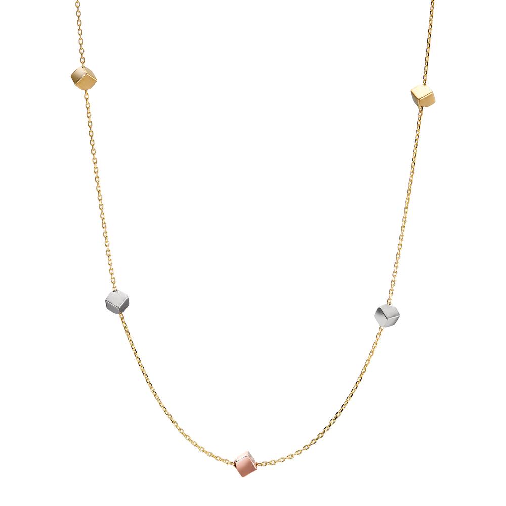 Collier 585/14 K Gelbgold, 585/14 K Weissgold, 585/14 K Rotgold tricolor 45 cm Ø3 mm-600688