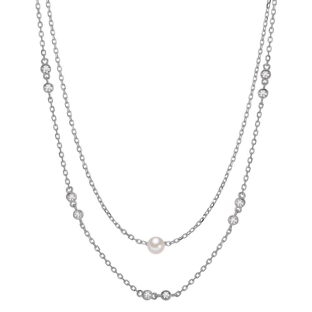 Collier Silber Zirkonia 10 Steine rhodiniert shining Pearls 40-45 cm verstellbar-603285