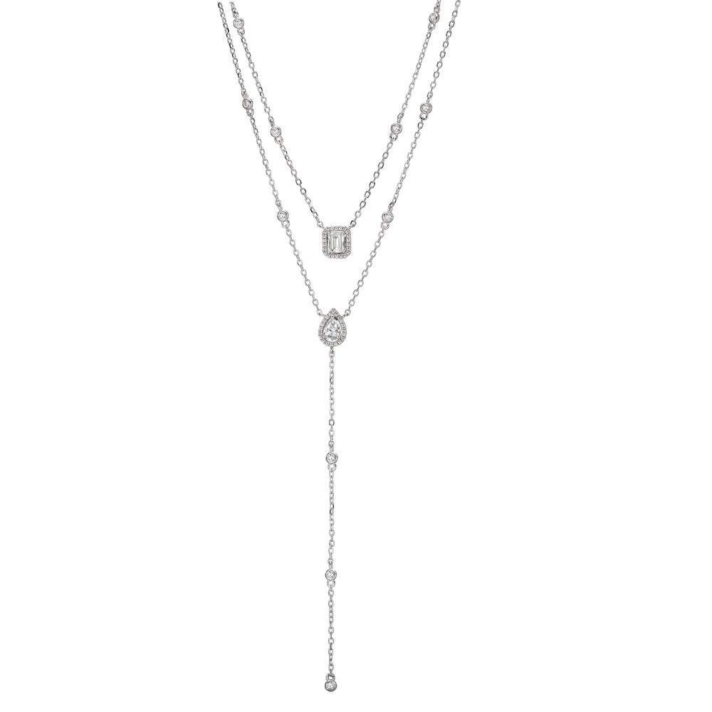 Collier Silber Zirkonia rhodiniert 40-45 cm verstellbar-603324