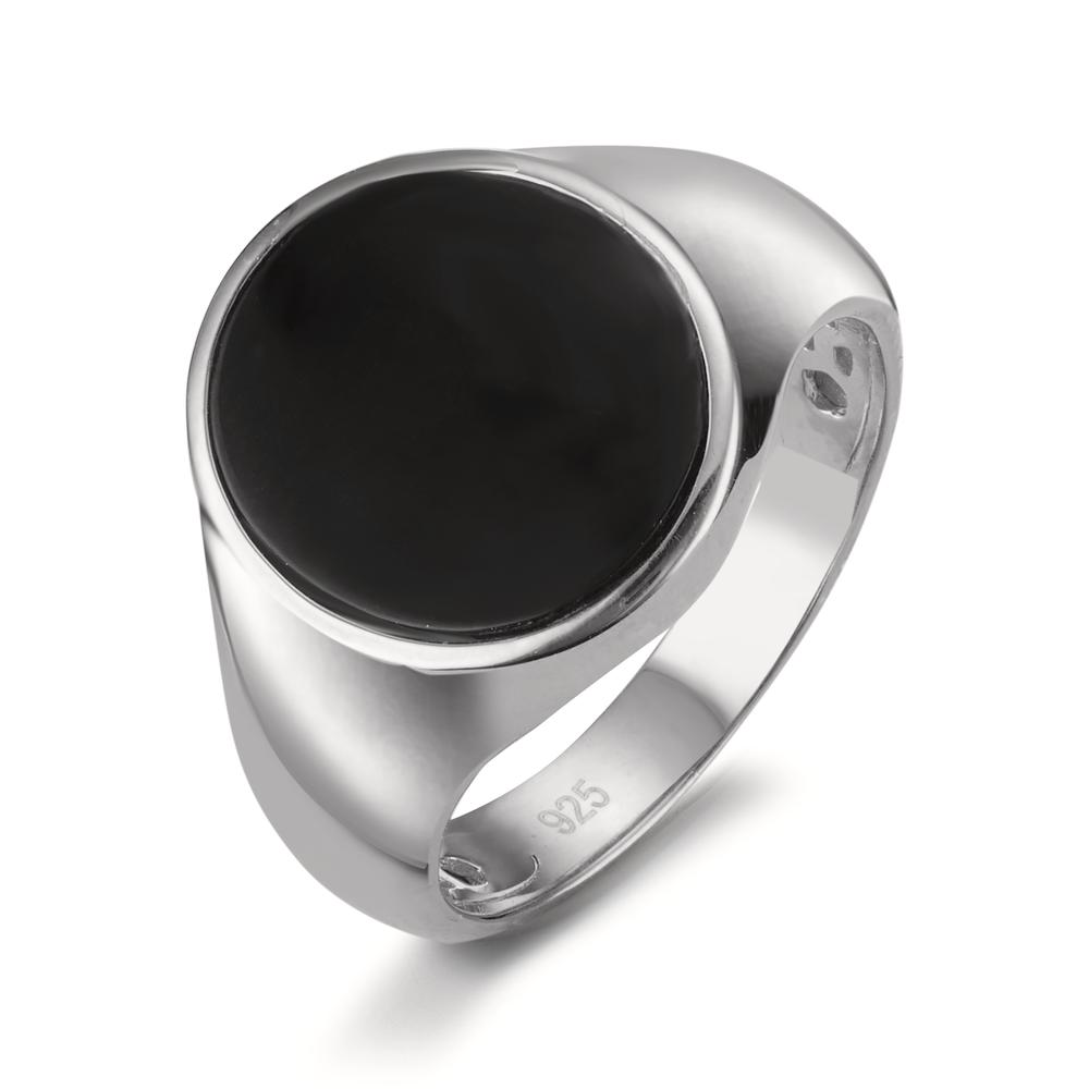 Fingerring Silber Onyx rhodiniert-604249