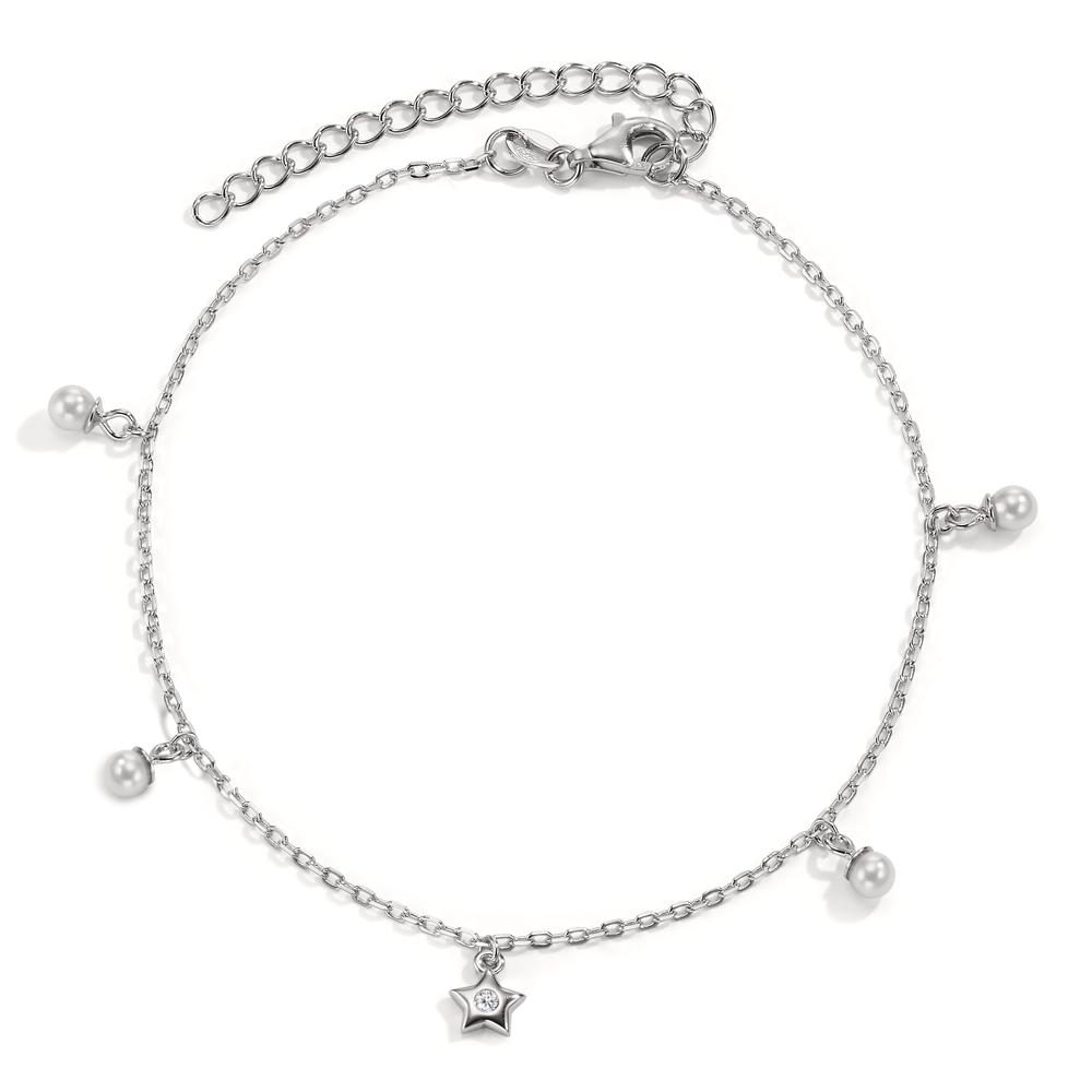 Fusskettchen Silber Zirkonia rhodiniert shining Pearls Stern 20-26 cm verstellbar-606822
